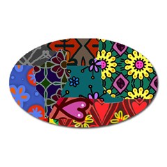 Patchwork Collage Oval Magnet