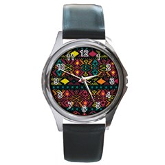 Traditional Art Ethnic Pattern Round Metal Watch