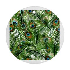 Peacock Feathers Pattern Ornament (round)