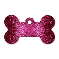 Pink Glitter Dog Tag Bone (one Side)