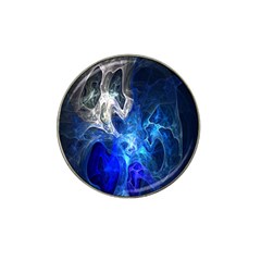 Ghost Fractal Texture Skull Ghostly White Blue Light Abstract Hat Clip Ball Marker