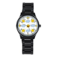 Sunshine Tech White Stainless Steel Round Watch by Simbadda