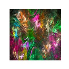 Fractal Texture Abstract Messy Light Color Swirl Bright Small Satin Scarf (square) by Simbadda