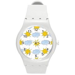 Sunshine Tech White Round Plastic Sport Watch (m)