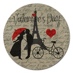 Love Letter - Paris Magnet 5  (round) by Valentinaart