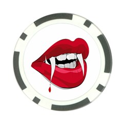 Mouth Jaw Teeth Vampire Blood Poker Chip Card Guard by Simbadda