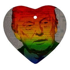 Rainbow Trump  Heart Ornament (two Sides)