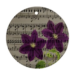 Vintage Purple Flowers Ornament (round)