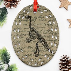 Dinosaur Skeleton Ornament (oval Filigree) by Valentinaart