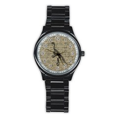 Dinosaur Skeleton Stainless Steel Round Watch