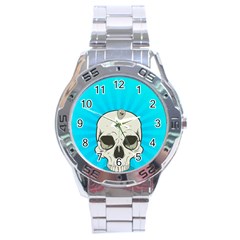 Skull Ball Line Schedule Stainless Steel Analogue Watch