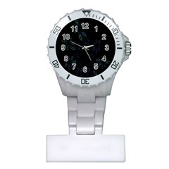 Fractal Pattern Black Background Plastic Nurses Watch