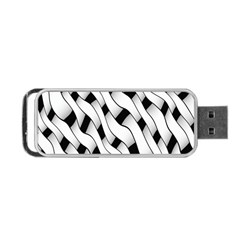 Black And White Pattern Portable Usb Flash (two Sides)