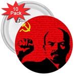 Lenin  3  Buttons (10 pack)  Front