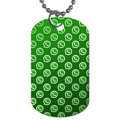 Whatsapp Logo Pattern Dog Tag (one Side) by Simbadda