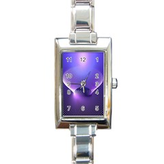 Abstract Fractal 3d Purple Artistic Pattern Line Rectangle Italian Charm Watch