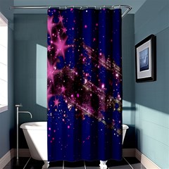 Stars Abstract Shine Spots Lines Shower Curtain 36  X 72  (stall) 