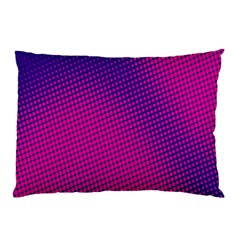 Retro Halftone Pink On Blue Pillow Case