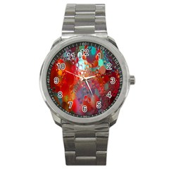 Texture Spots Circles Sport Metal Watch