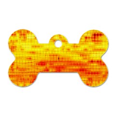 Bright Background Orange Yellow Dog Tag Bone (two Sides)