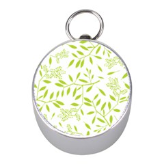 Leaves Pattern Seamless Mini Silver Compasses