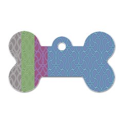 Fine Line Pattern Background Vector Dog Tag Bone (two Sides)