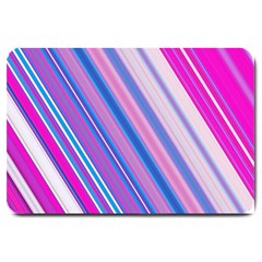 Line Obliquely Pink Large Doormat 