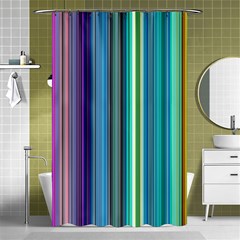 Color Stripes Shower Curtain 48  X 72  (small) 