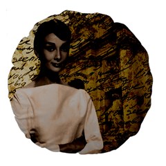 Audrey Hepburn Large 18  Premium Round Cushions