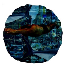 Urban Swimmers   Large 18  Premium Round Cushions by Valentinaart