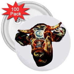 Artistic Cow 3  Buttons (100 Pack)  by Valentinaart