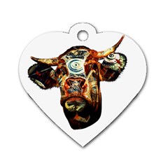 Artistic Cow Dog Tag Heart (two Sides) by Valentinaart