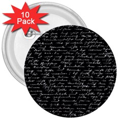 Handwriting  3  Buttons (10 Pack)  by Valentinaart