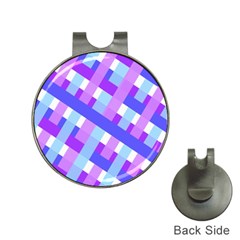 Geometric Plaid Gingham Diagonal Hat Clips With Golf Markers