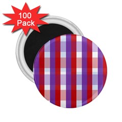 Gingham Pattern Checkered Violet 2 25  Magnets (100 Pack) 