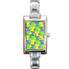 Abric Cotton Bright Blue Lime Rectangle Italian Charm Watch