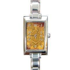 Vintage Scrapbook Old Ancient Retro Pattern Rectangle Italian Charm Watch