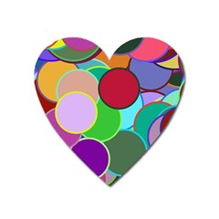 Dots Circles Colorful Unique Heart Magnet