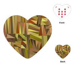 Earth Tones Geometric Shapes Unique Playing Cards (heart) 