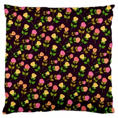 Flowers Roses Floral Flowery Large Cushion Case (one Side) by Simbadda