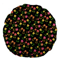 Flowers Roses Floral Flowery Large 18  Premium Flano Round Cushions by Simbadda