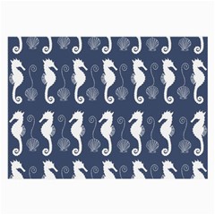 Seahorse And Shell Pattern Large Glasses Cloth (2-side) by Simbadda