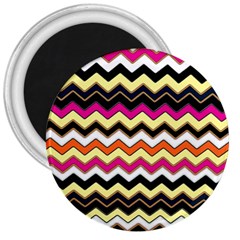 Colorful Chevron Pattern Stripes Pattern 3  Magnets by Simbadda