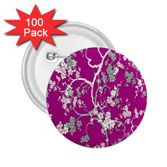 Floral Pattern Background 2 25  Buttons (100 Pack) 