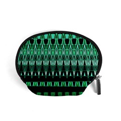 Green Triangle Patterns Accessory Pouches (small) 