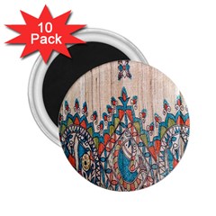 Blue Brown Cloth Design 2 25  Magnets (10 Pack) 