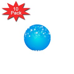 Blue Dot Star 1  Mini Buttons (10 Pack)  by Simbadda