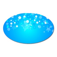 Blue Dot Star Oval Magnet by Simbadda