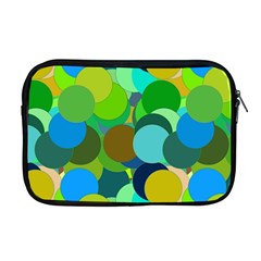 Green Aqua Teal Abstract Circles Apple Macbook Pro 17  Zipper Case by Simbadda