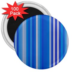 Color Stripes Blue White Pattern 3  Magnets (100 Pack)